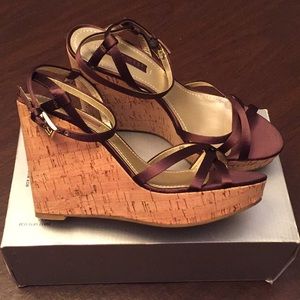 Nine West Wedge Platform Sandals Size 8 EUC